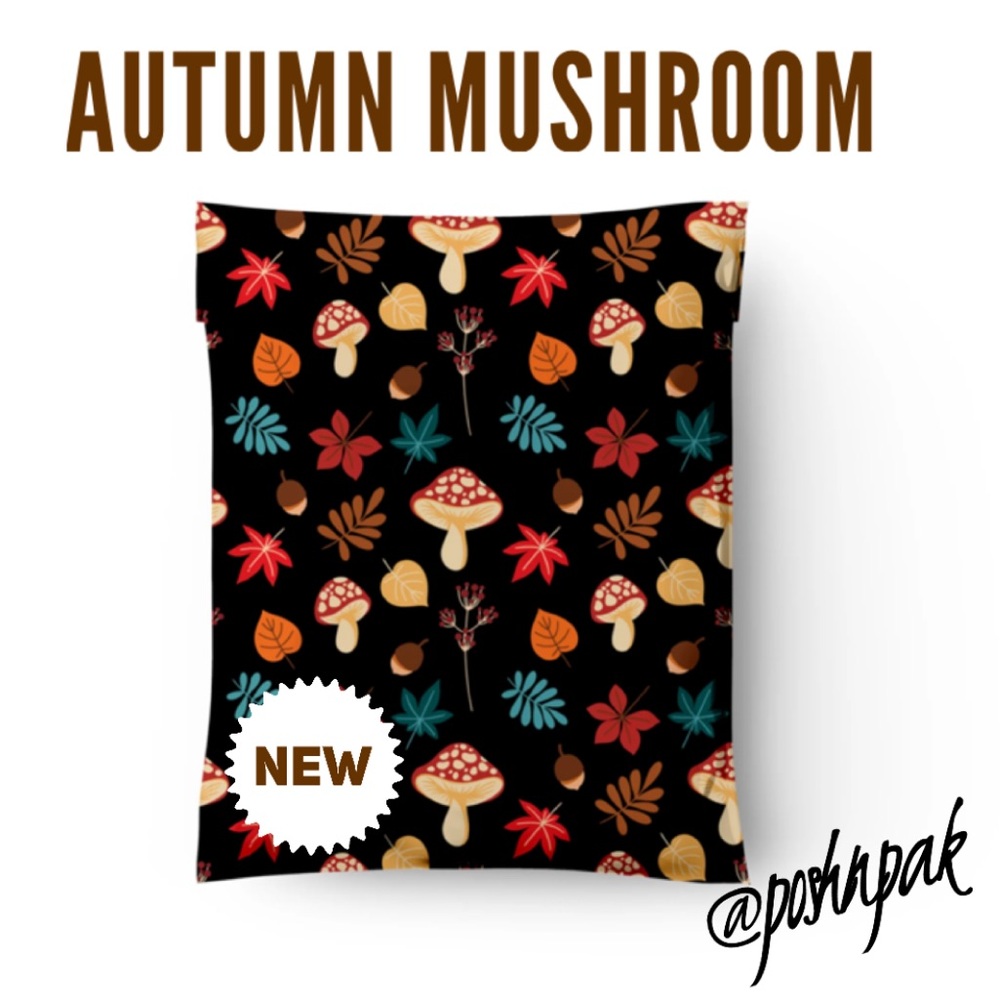 20 Autumn Mushrooms 🍄‍🟫 Poly Mailers 10 x 13 inch